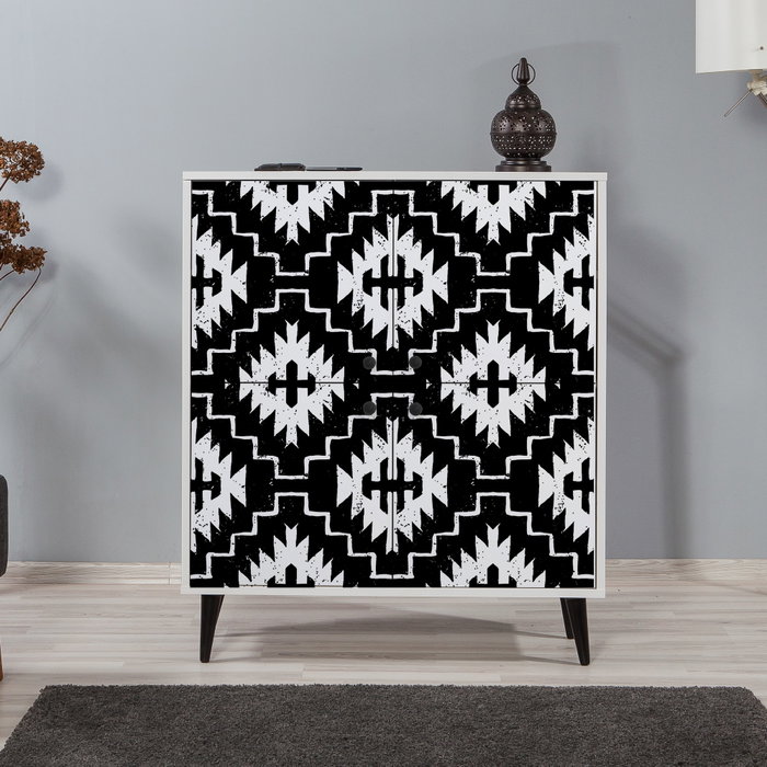 Hanah Home Multilüx Swan Armario Multiusos Blanco y Negro